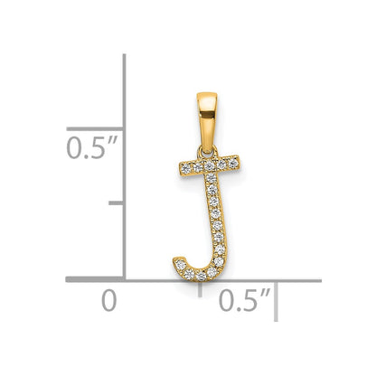10k 1/20 carat Diamond Letter J Initial Pendant