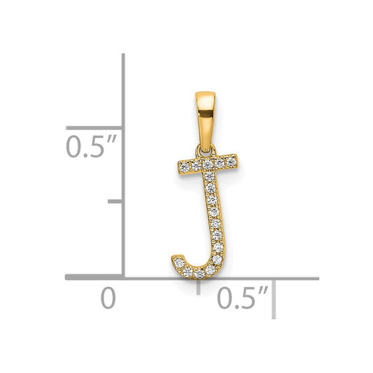10k 1/20 carat Diamond Letter J Initial Pendant