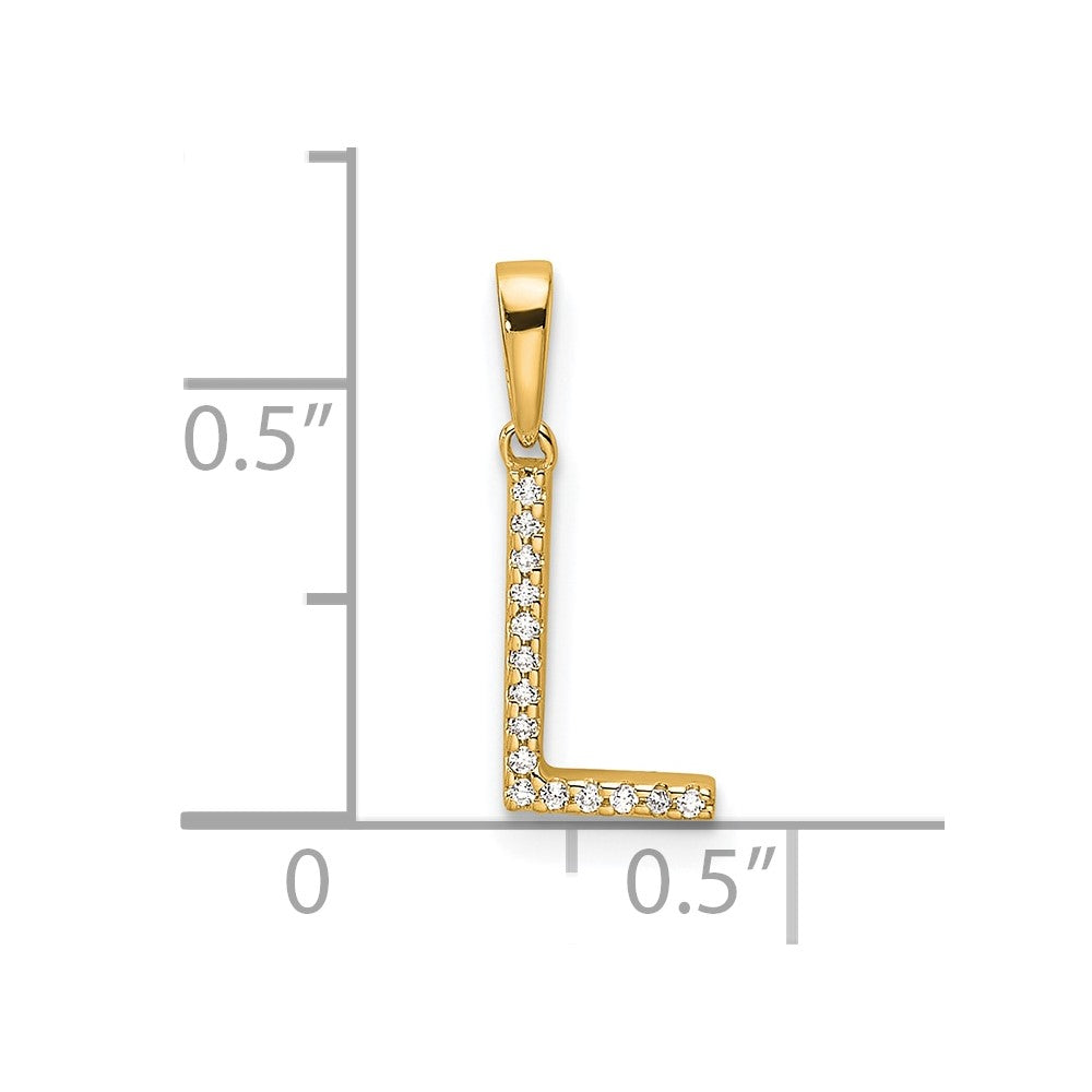 10k 1/20 carat Diamond Letter L Initial Pendant