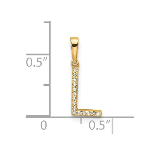 10k 1/20 carat Diamond Letter L Initial Pendant