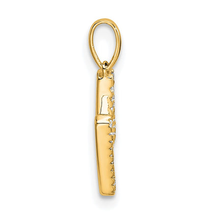 10k 1/10 carat Diamond Letter M Initial Pendant