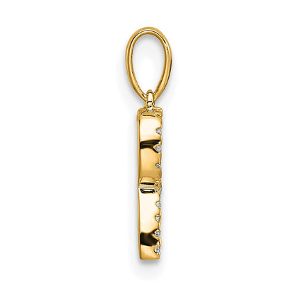 10k 1/15 carat Diamond Letter R Initial Pendant