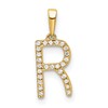 10k 1/15 carat Diamond Letter R Initial Pendant