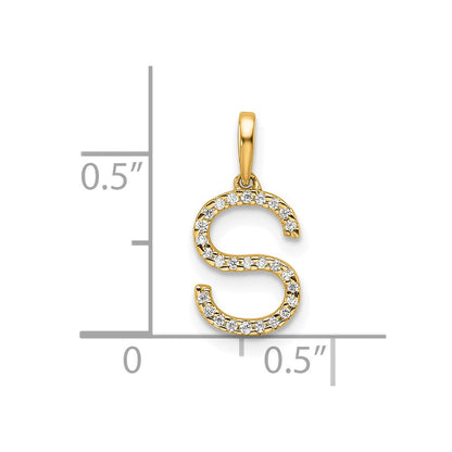 10k 1/15 carat Diamond Letter S Initial Pendant
