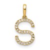 10k 1/15 carat Diamond Letter S Initial Pendant