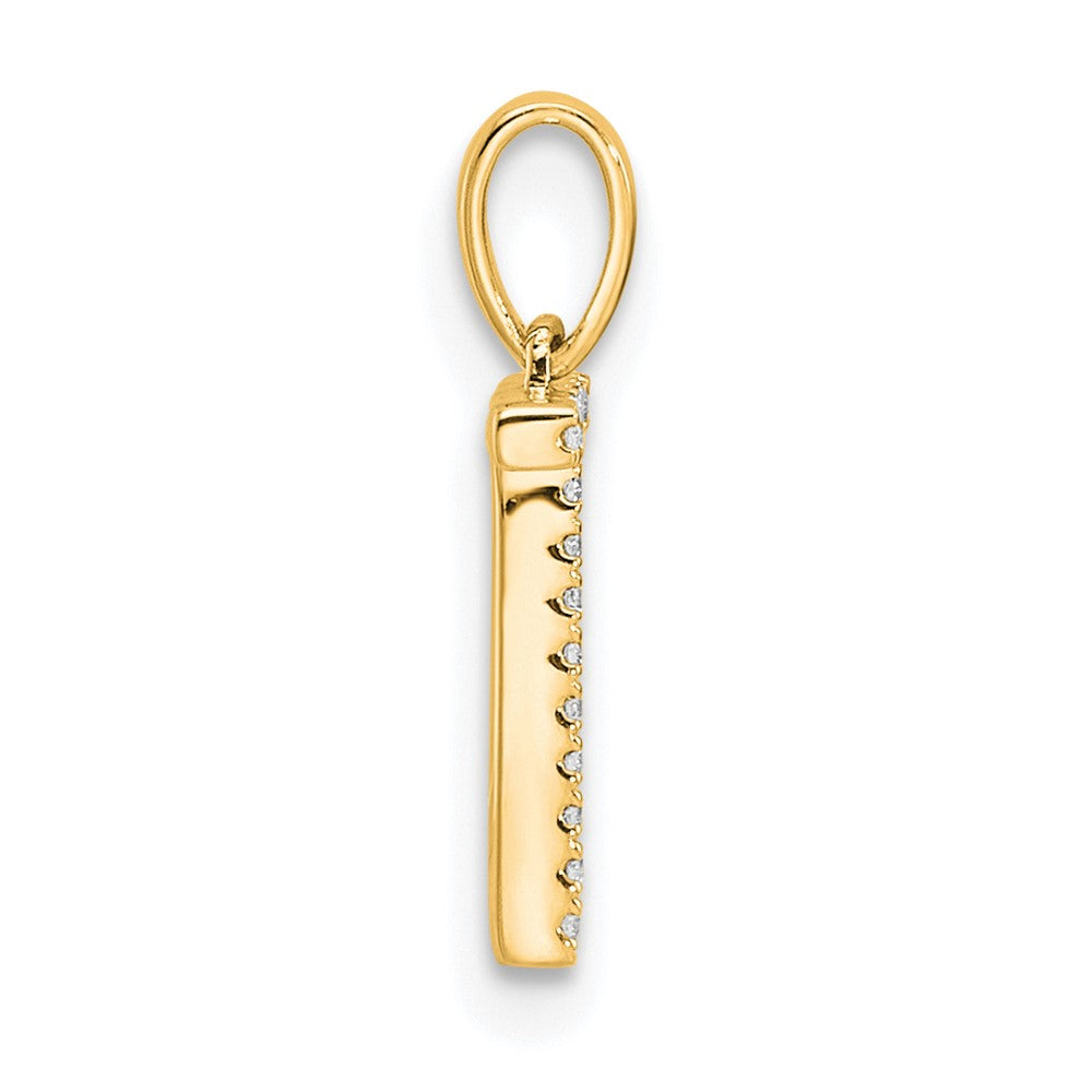 10k 1/20 carat Diamond Letter T Initial Pendant