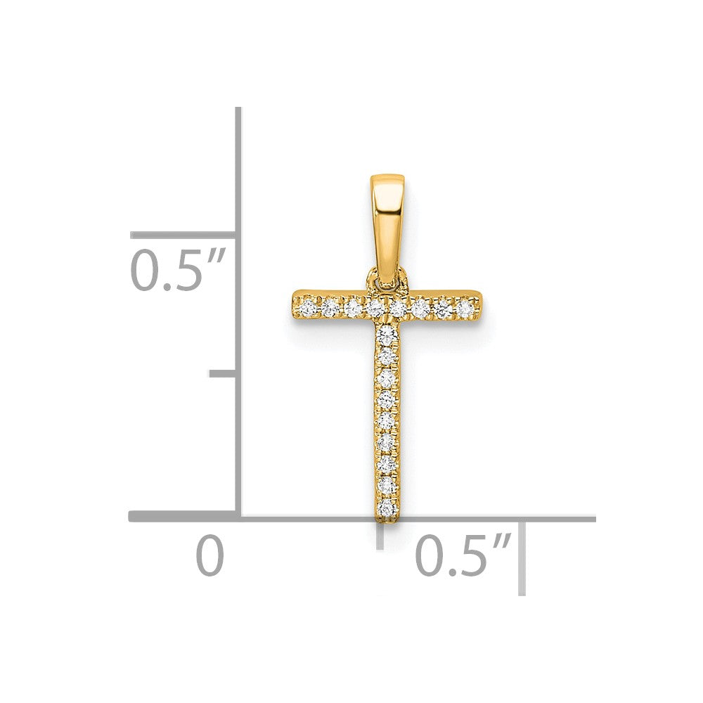 10k 1/20 carat Diamond Letter T Initial Pendant