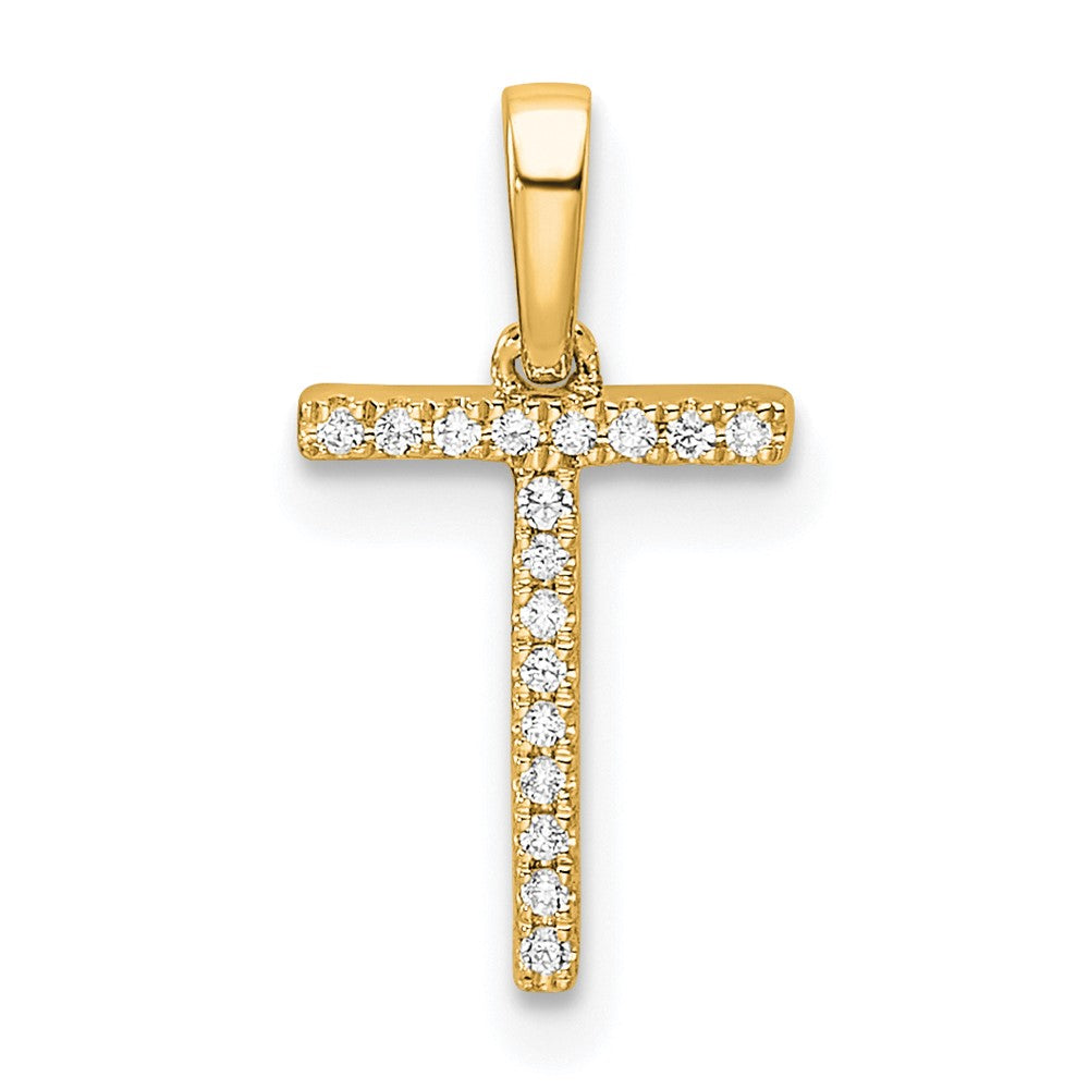 10k 1/20 carat Diamond Letter T Initial Pendant