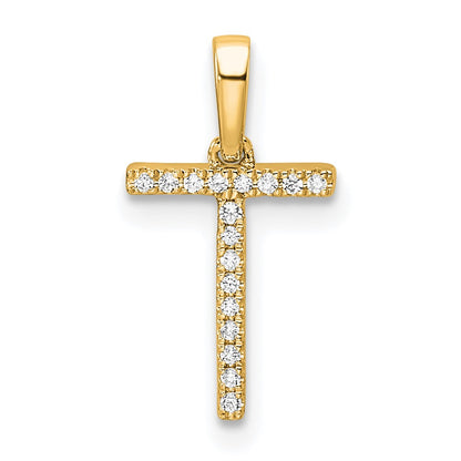 10k 1/20 carat Diamond Letter T Initial Pendant