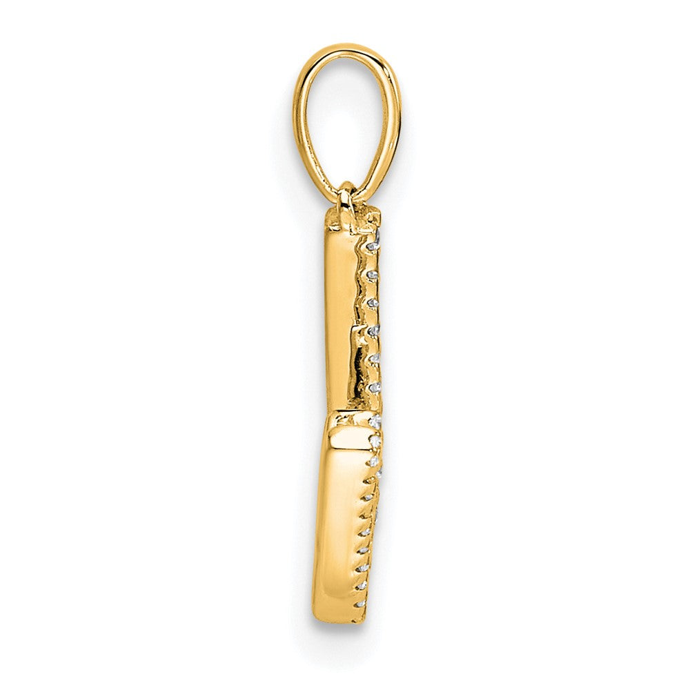 10k 1/10 carat Diamond Letter W Initial Pendant