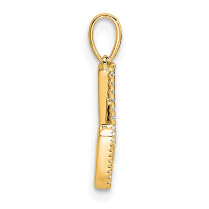10k 1/10 carat Diamond Letter W Initial Pendant