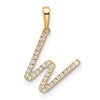 10k 1/10 carat Diamond Letter W Initial Pendant
