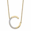 14K Sideways Diamond Initial C 18 inch Necklace