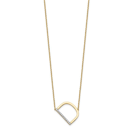 14K Sideways Diamond Initial D 18 inch Necklace