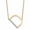 14K Sideways Diamond Initial D 18 inch Necklace
