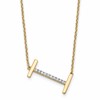 14K Sideways Diamond Initial I 18 inch Necklace
