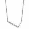 14K White Gold Sideways Diamond Initial L 18 inch Necklace