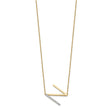 14K Sideways Diamond Initial N Necklace
