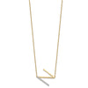 14K Sideways Diamond Initial N Necklace