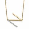 14K Sideways Diamond Initial N Necklace