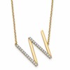 14K Sideways Diamond Initial W 18 inch Necklace