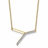 14K Sideways Diamond Initial Y 18 inch Necklace