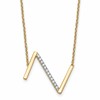 14K Sideways Diamond Initial Z 18 inch Necklace