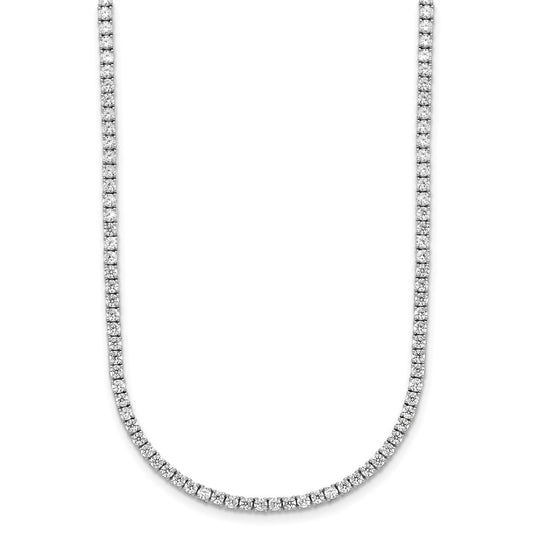 14k White Gold 5 carat Lab Grown Diamond VS/SI+ G+ Adjustable to 26 inch Tennis Bolo Necklace
