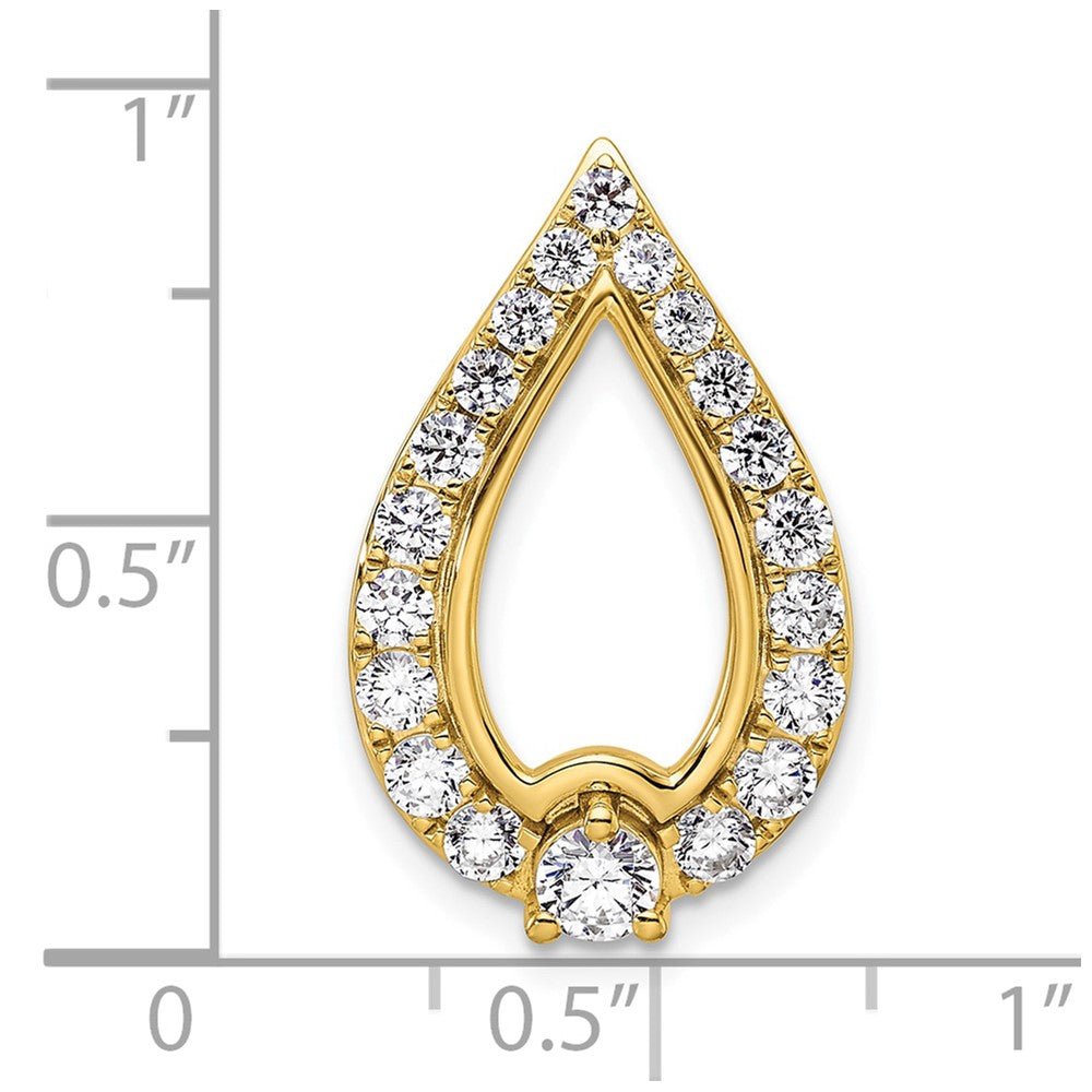 14k 1 carat Lab Grown Diamond VS/SI+ G+ Teardrop Chain Slide Pendant
