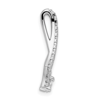 14k White Gold 1 carat Lab Grown Diamond VS/SI+ G+ Chain Slide Pendant