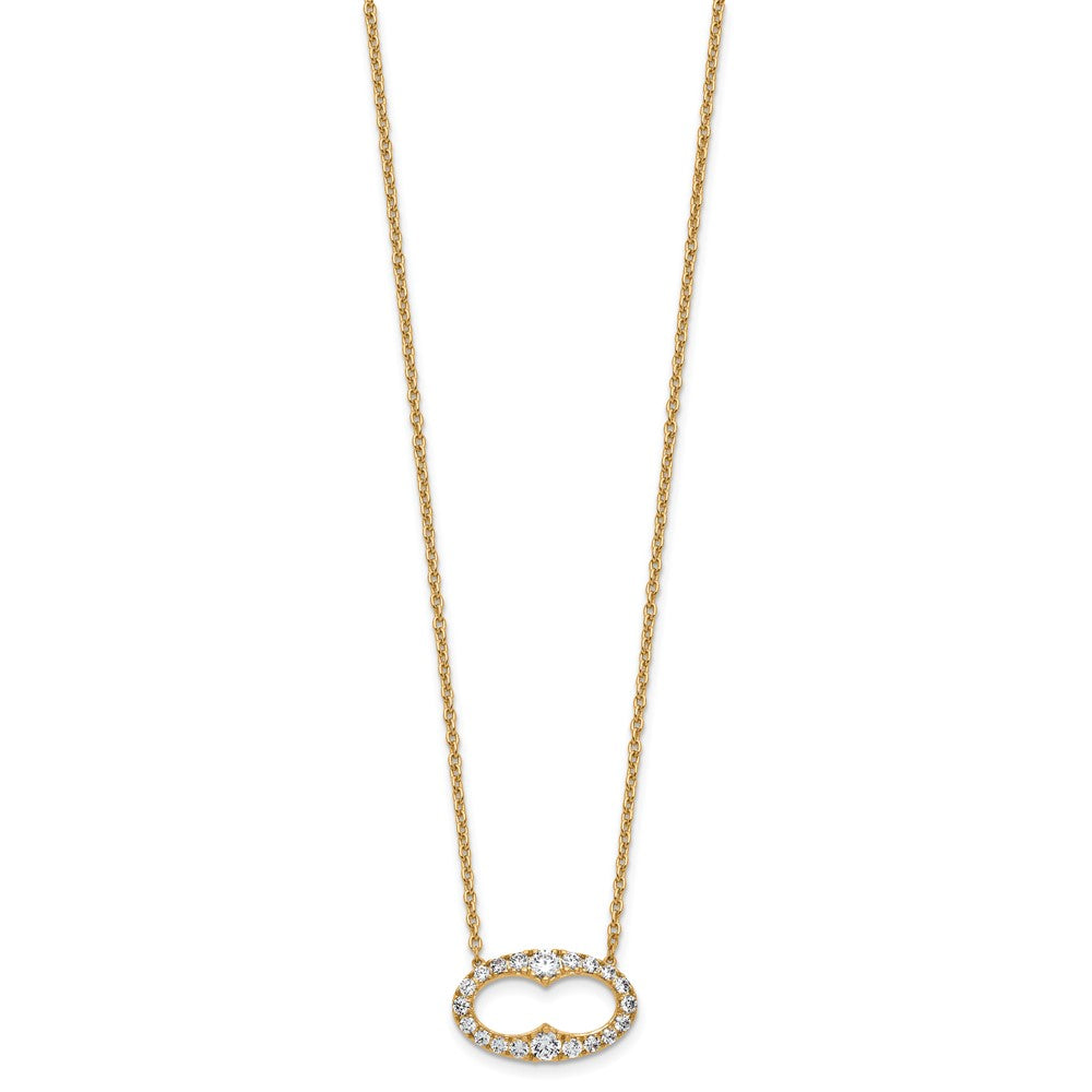 14k 1 carat Lab Grown Diamond VS/SI+ G+ 18 inch Fancy Oval Necklace