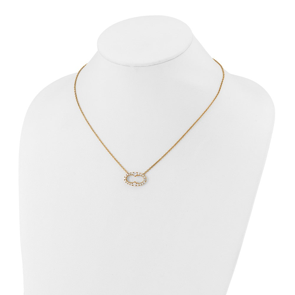14k 1 carat Lab Grown Diamond VS/SI+ G+ 18 inch Fancy Oval Necklace