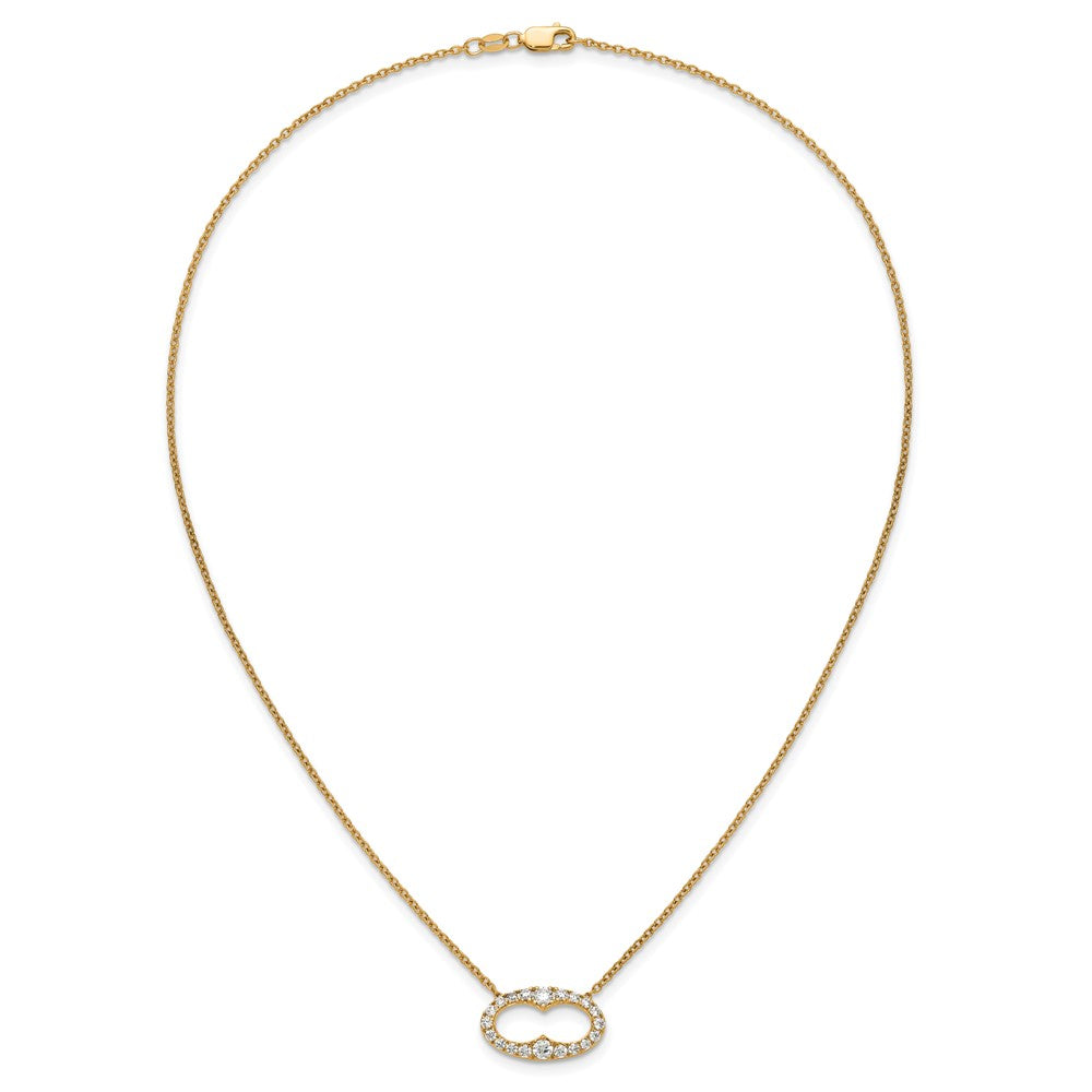 14k 1 carat Lab Grown Diamond VS/SI+ G+ 18 inch Fancy Oval Necklace