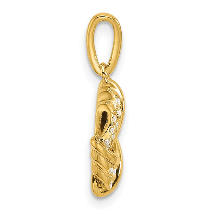 14k 1/5 carat Lab Grown Diamond VS/SI+ G+ Complete Love Knot Pendant