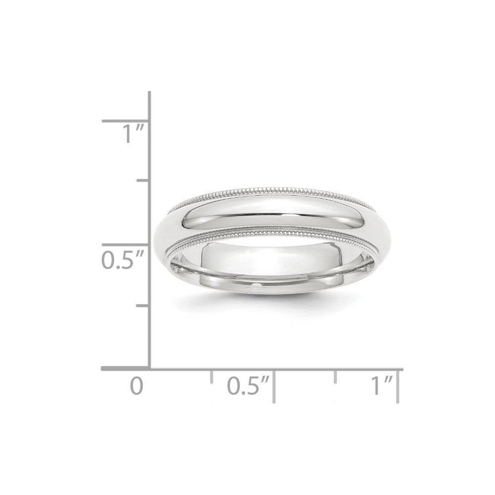 Platinum 5mm Polished Milgrain Comfort-Fit Wedding Band Size 6.5
