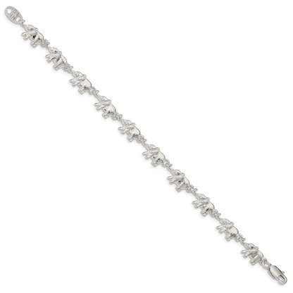 Sterling Silver Elephants Bracelet