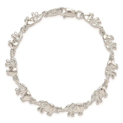 Sterling Silver Elephants Bracelet