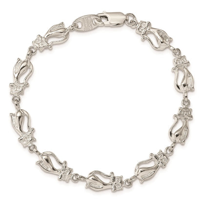 Sterling Silver Cats Bracelet