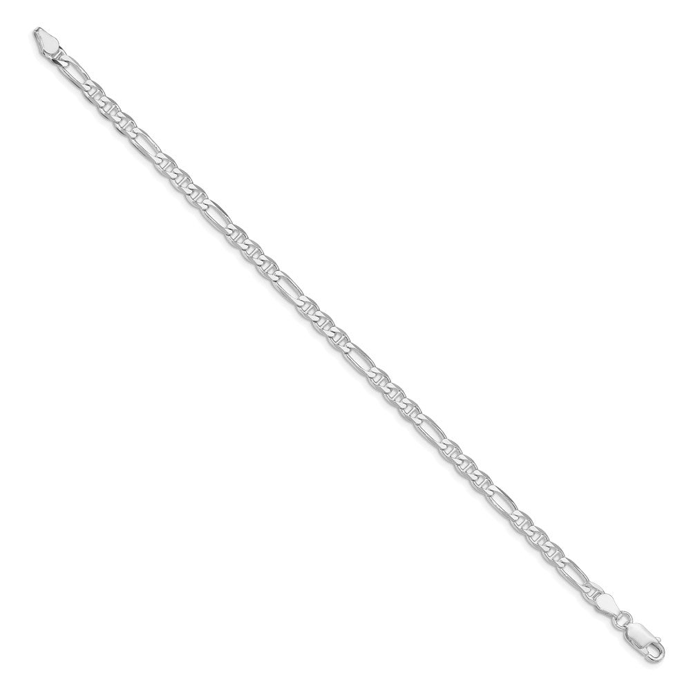 Sterling Silver Rhodium-plated 3.75mm Figaro Anchor Chain