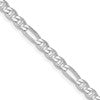 Sterling Silver Rhodium-plated 3.75mm Figaro Anchor Chain