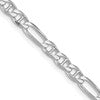 Sterling Silver Rhodium-plated 4.5mm Figaro Anchor Chain