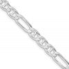 Sterling Silver Rhodium-plated 6.5mm Figaro Anchor Chain