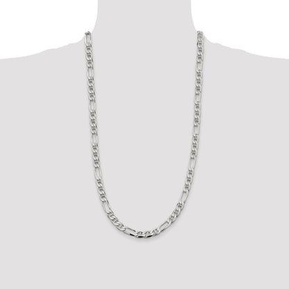 Sterling Silver 7.5mm Figaro Anchor Chain