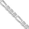 Sterling Silver Rhodium-plated 8.25mm Figaro Anchor Chain