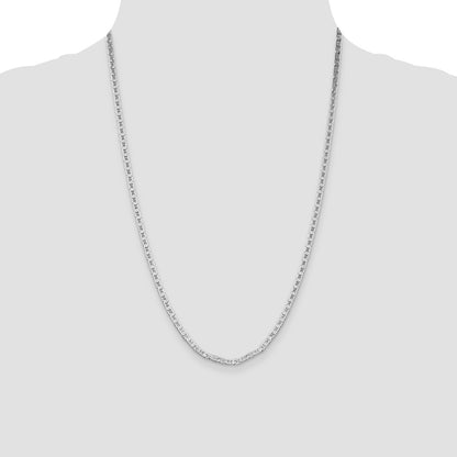 Sterling Silver Rhodium-plated 3mm Flat Anchor Chain