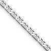Sterling Silver Rhodium-plated 3mm Flat Anchor Chain