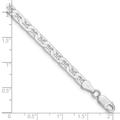 Sterling Silver Rhodium-plated 4.5mm Flat Anchor Chain