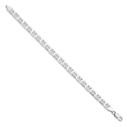 Sterling Silver Rhodium-plated 6.5mm Flat Anchor Chain