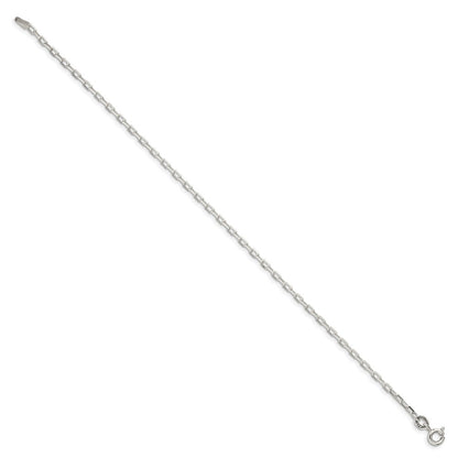 Sterling Silver 2.2mm Diamond-cut Long Link Cable Chain