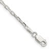 Sterling Silver 2.2mm Diamond-cut Long Link Cable Chain